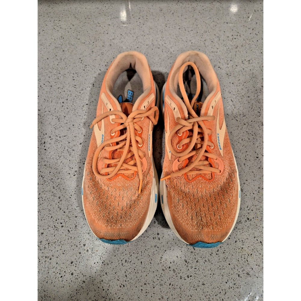 Brooks Ghost Max Womens Size 10 B Orange White Running Shoes Sneakers - Picture 6 of 10